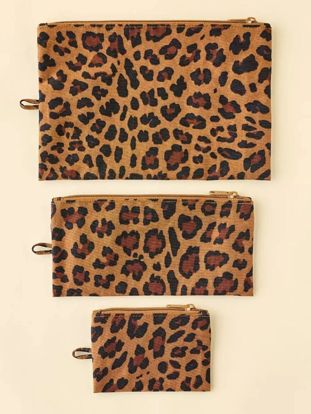 NWT Baggu Flat Pouch Set - Leopard